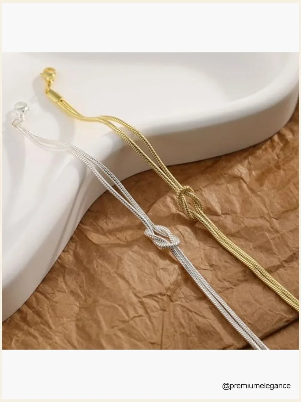 Dainty Knot Bracelet Set 14K Gold Plated Stackable Women - Trendy Non Tarnish